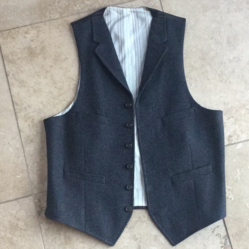 Dark Gray Button-Up Vest